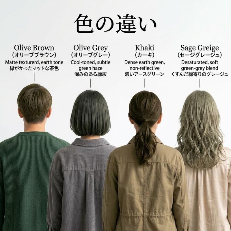 似ているようで違う！秋に映える「オリーブカラー」と「カーキカラー